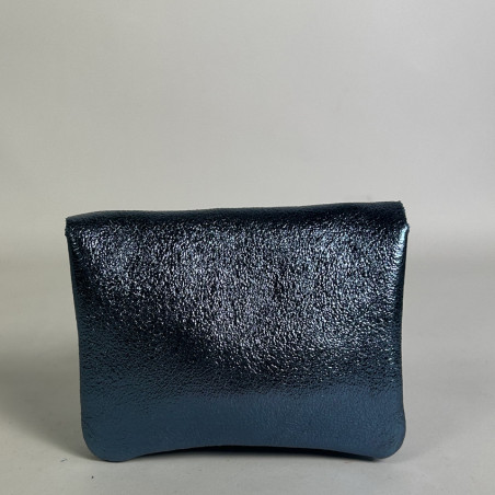 Farfouillette Compact Coin Purse Leather PM Blue