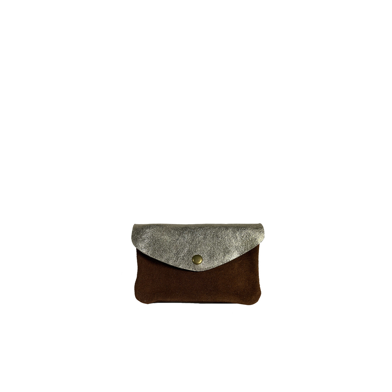 Farfouillette Large Coin Purse in Suede Choco / Gold