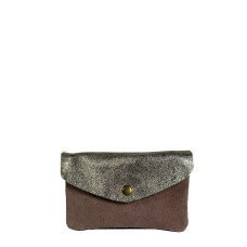 Farfouillette Large Suede Wallet Pale Pink / Gold