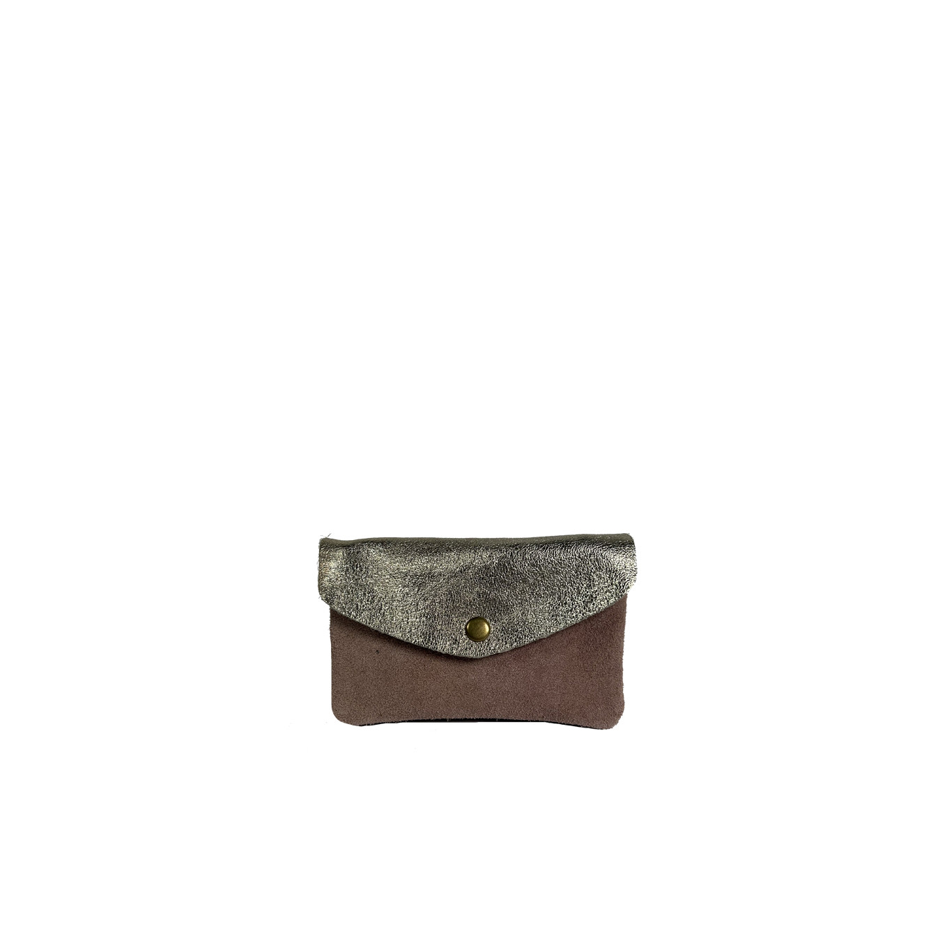 Farfouillette Large Suede Wallet Pale Pink / Gold
