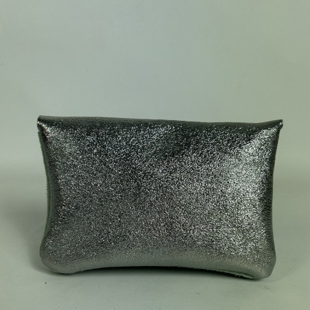 Farfouillette Large Coin Purse in Suede Water Green / Silver