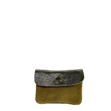 Farfouillette Small Suede Wallet Camel / Gold