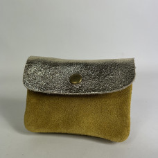 Farfouillette Small Suede Wallet Camel / Gold