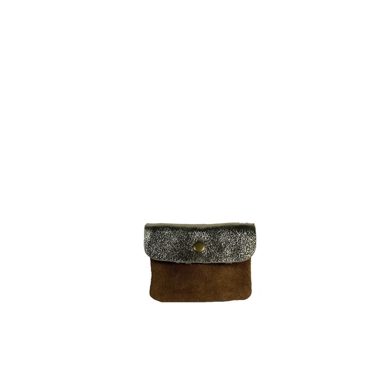 Farfouillette Small Leather Coin Purse Choco / Gold