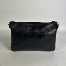 Farfouillette Smooth Shiny Leather Wedding Pouch Black