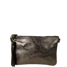 Farfouillette Smooth Shiny Leather Wedding Pouch Taupe