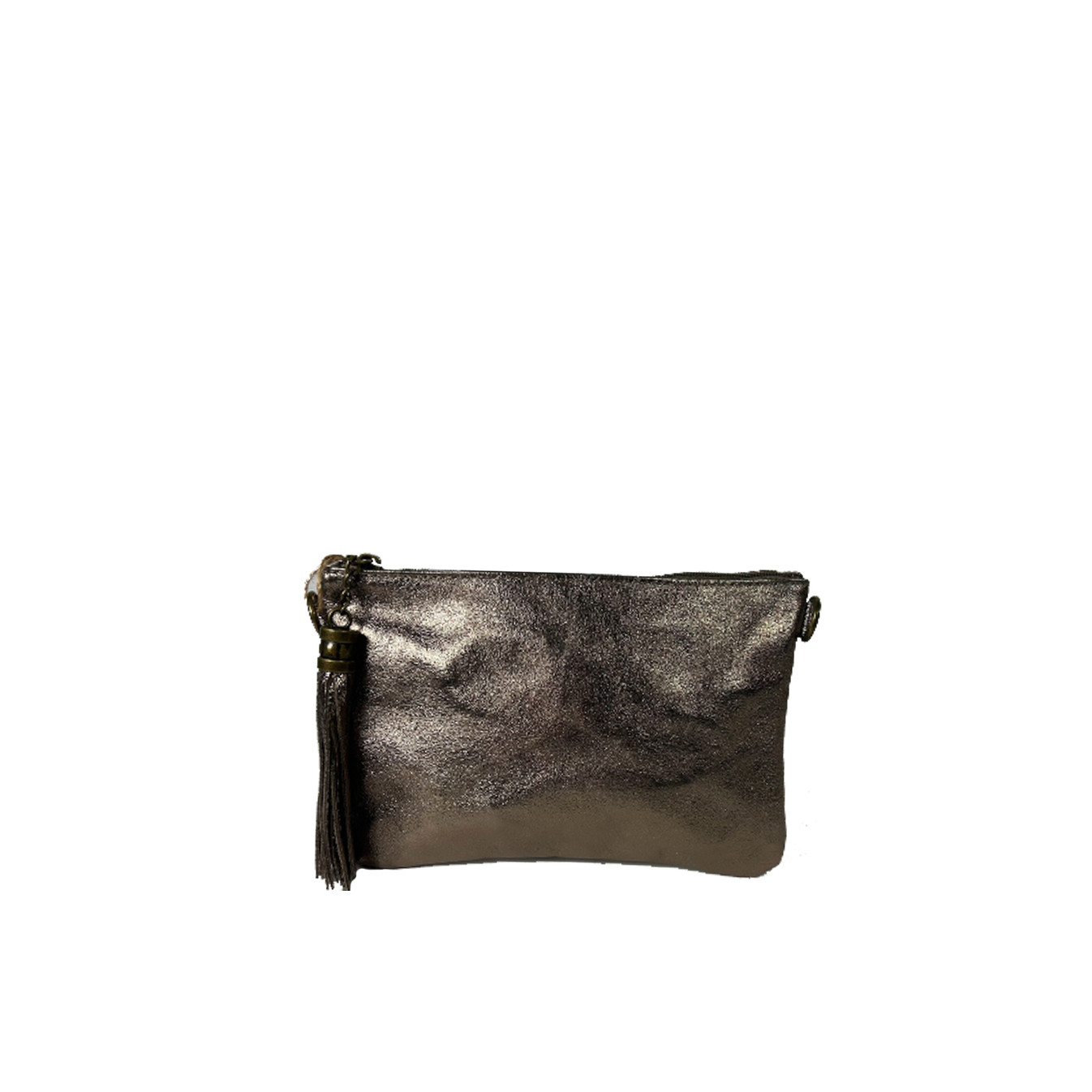 Farfouillette Smooth Shiny Leather Wedding Pouch Taupe