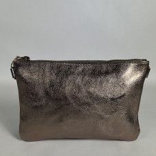 Farfouillette Smooth Shiny Leather Wedding Pouch Taupe