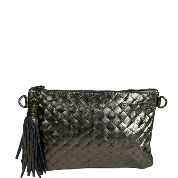 Farfouillette Woven and Shiny Leather Wedding Pouch