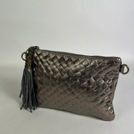 Farfouillette Woven and Shiny Leather Wedding Pouch