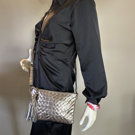 Farfouillette Woven and Shiny Leather Wedding Pouch