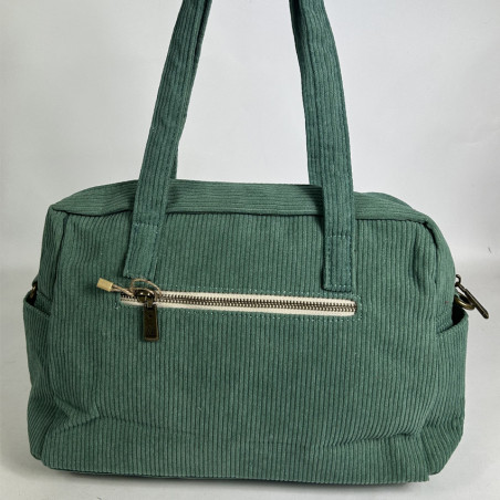 Farfouillette Sac Shopping En Velours Celadon dos