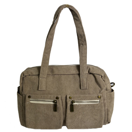 Velvet Shopping Bag Taupe