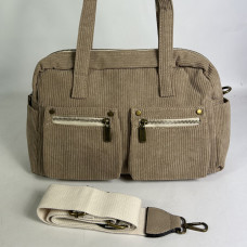 Velvet Shopping Bag Taupe