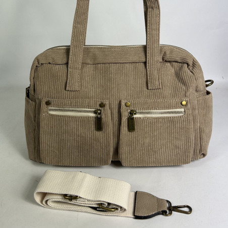 Velvet Shopping Bag Taupe