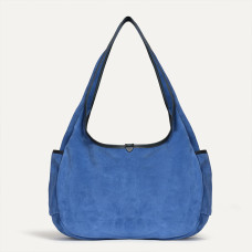 Bleu de Chauffe Paula Satchel Suede Leather Blue Agate