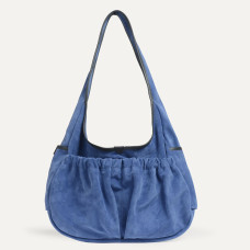 Bleu de Chauffe Paula Satchel Suede Leather Blue Agate
