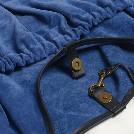 Bleu de Chauffe Paula Satchel Suede Leather Blue Agate