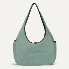 Bleu de Chauffe Paula Satchel Suede Leather Vert Jade