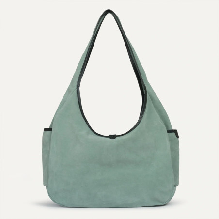 Bleu de Chauffe Paula Satchel Suede Leather Vert Jade