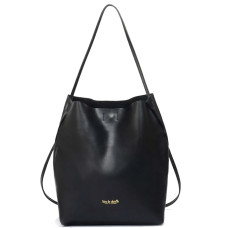 Bleu de Chauffe Double Carry Mission Bucket Bag Smooth Leather Black