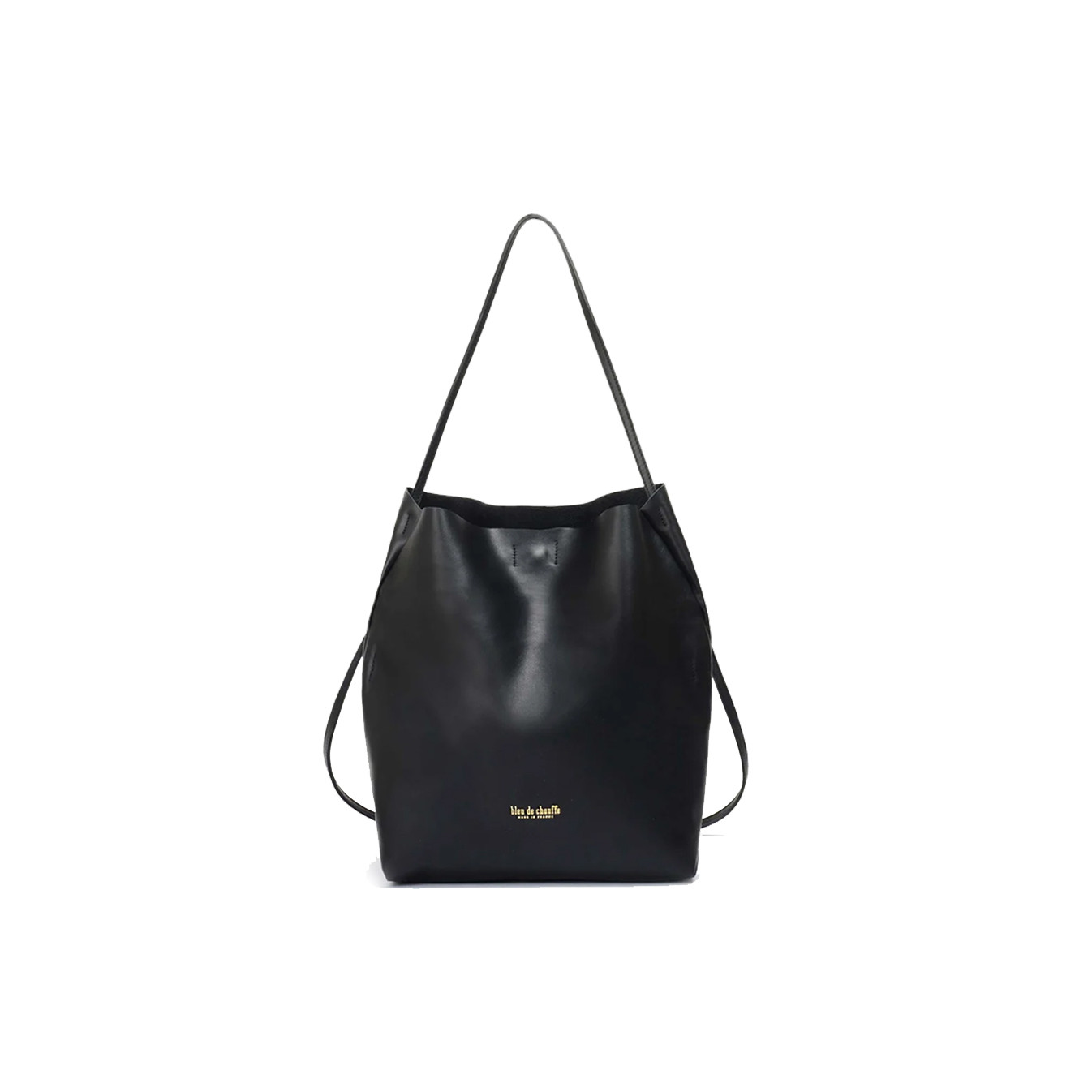 Bleu de Chauffe Sac Double Porté Mission Cuir Lisse Noir
