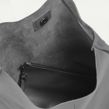 Bleu de Chauffe Double Carry Mission Bucket Bag Smooth Leather Black