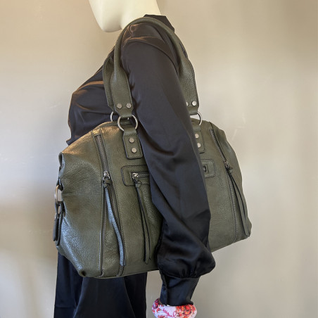 Farfouillette Sac Shopping Kaki porté