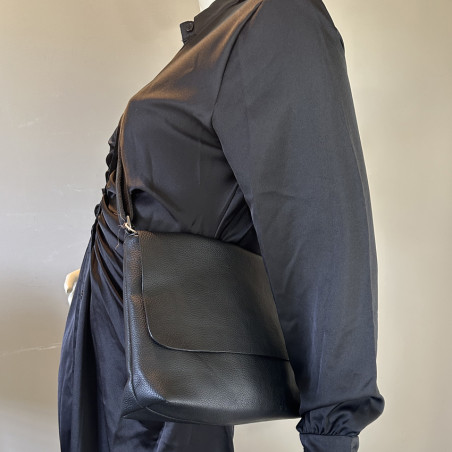 Farfouillette Large Crossbody Bag with Flap and Grainy Faux Leather...