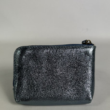 Farfouillette Petit Coin Purse In Crumpled Shiny Leather Jean