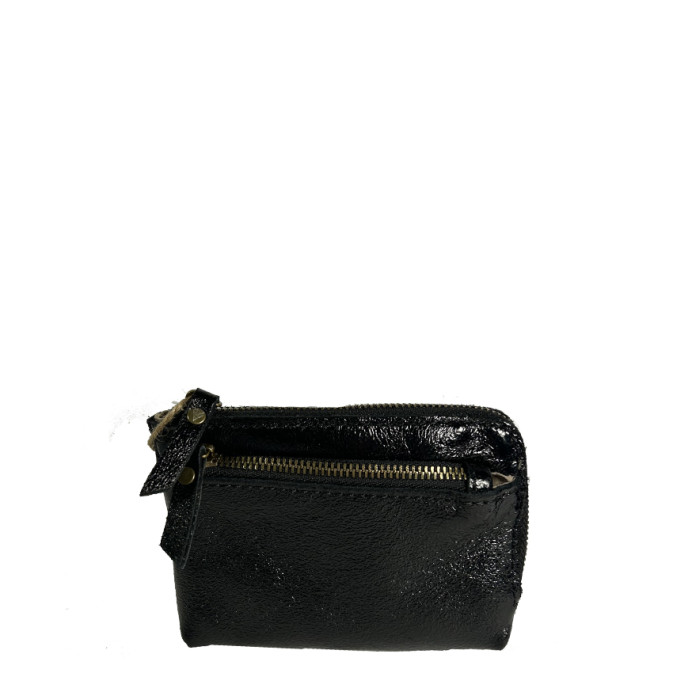Farfouillette Petit Coin Purse in Crumpled and Shiny Leather