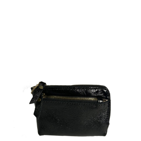 Farfouillette Petit Coin Purse in Crumpled and Shiny Leather