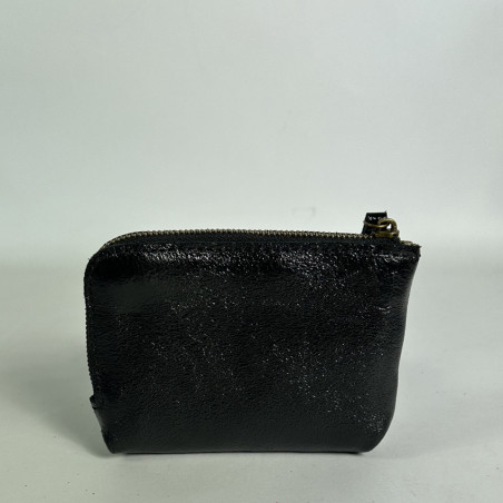 Farfouillette Petit Coin Purse in Crumpled and Shiny Leather