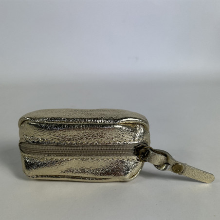 Farfouillette Petit Porte-Monnaie Effet Froissé Brillant Doré dos