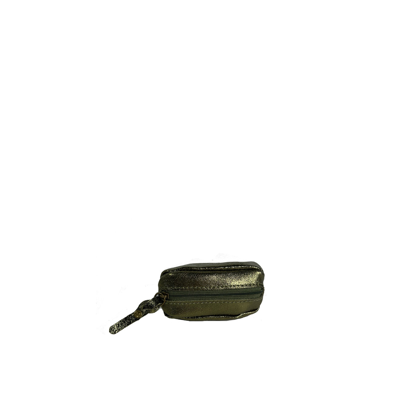 Farfouillette Petit Porte-Monnaie Effet Froissé Brillant Olive