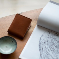 Bleu De Chauffe Pèze Italian Leather Wallet Amber Brown