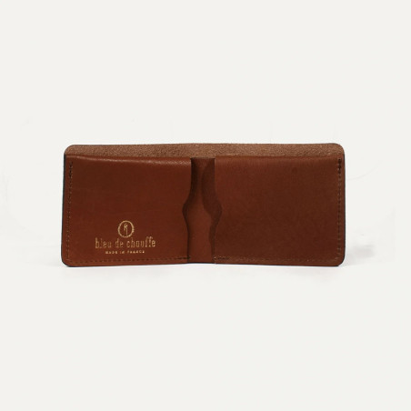 Bleu De Chauffe Pèze Italian Leather Wallet Amber Brown
