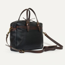 Business Ledger Leather Liscio Black Bag in Navy Blue
