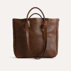 Bleu de Chauffe Vegetable Tanned Leather Meline Tote Bag Brown Amber