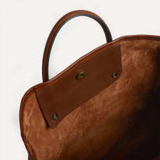 Bleu de Chauffe Vegetable Tanned Leather Meline Tote Bag Brown Amber
