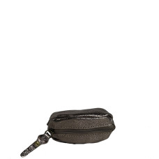 Farfouillette Small Crumpled Shiny Leather Coin Purse Taupe
