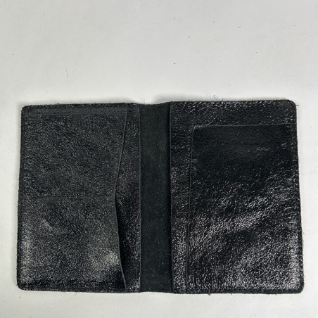 Shiny Crumpled Leather Vertical Pencil Holder