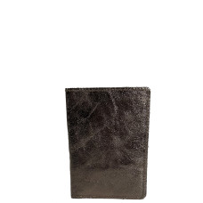 Shiny Crumpled Leather Vertical Pencil Holder Taupe