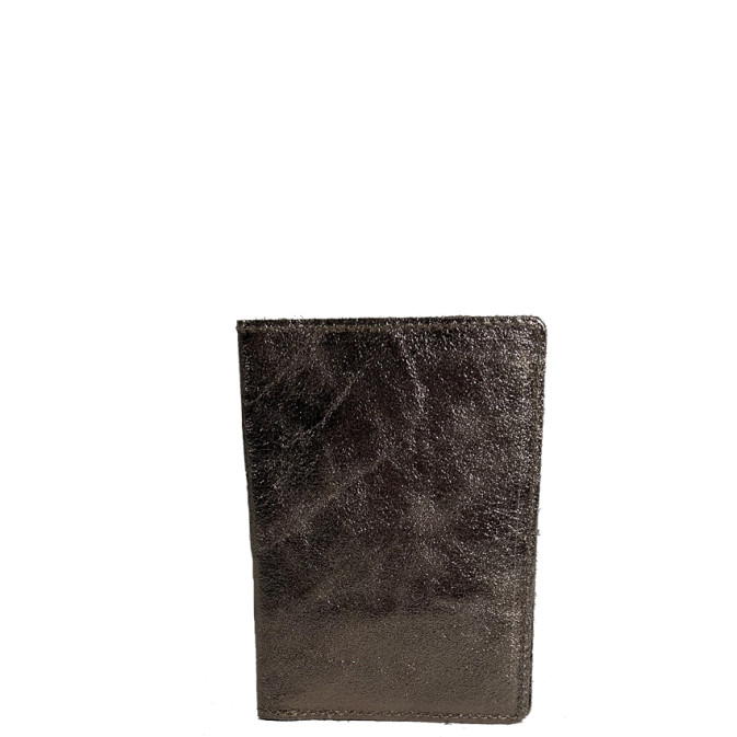 Shiny Crumpled Leather Vertical Pencil Holder Taupe