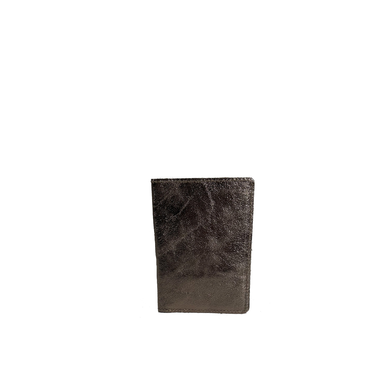 Shiny Crumpled Leather Vertical Pencil Holder Taupe