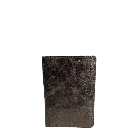 Shiny Crumpled Leather Vertical Pencil Holder Taupe