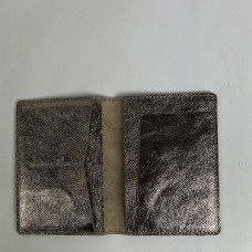 Shiny Crumpled Leather Vertical Pencil Holder Taupe