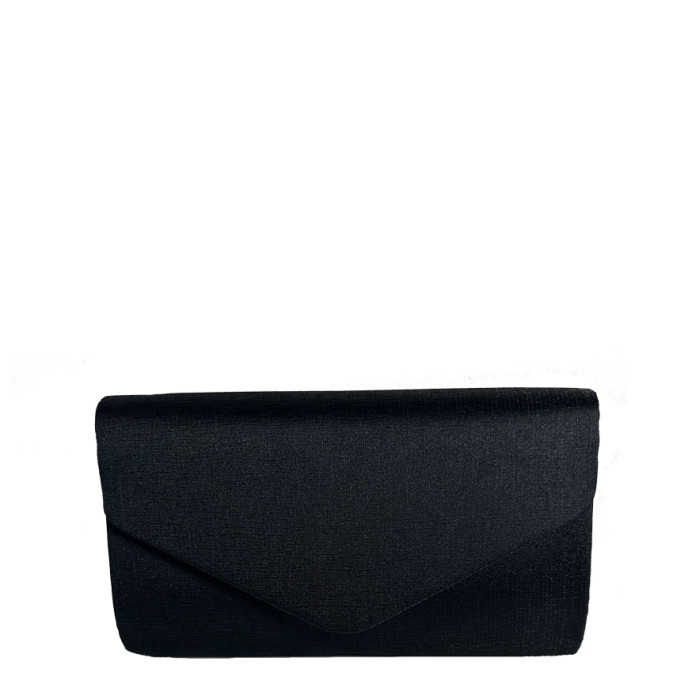 Shiny Black Zipper Wedding Pouch