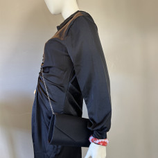Shiny Black Zipper Wedding Pouch
