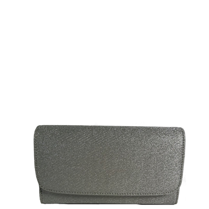 Farfouillette Wedding Pouch with Shiny and Rigid Clasp Silver